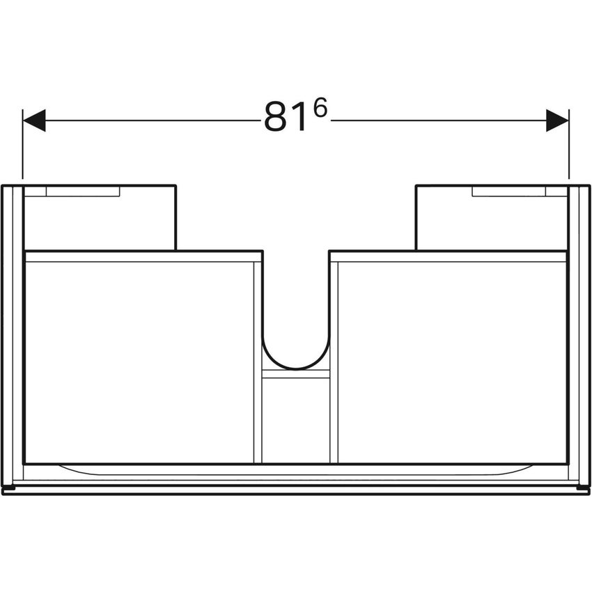 Immagine di Geberit XENO² mobile sottolavabo sospeso L.90 cm, con un cassetto ad apertura a pressione, colore bianco finitura lucido 500.508.01.1