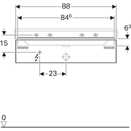 Immagine di Geberit XENO² mobile sottolavabo sospeso L.90 cm, con un cassetto ad apertura a pressione, colore bianco finitura lucido 500.508.01.1