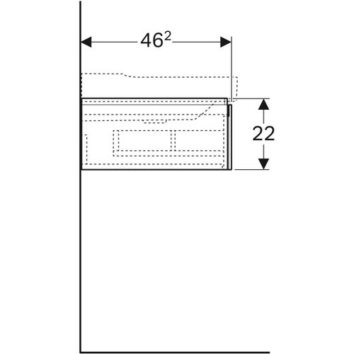 Immagine di Geberit XENO² mobile sottolavabo sospeso L.90 cm, con un cassetto ad apertura a pressione, colore bianco finitura lucido 500.508.01.1