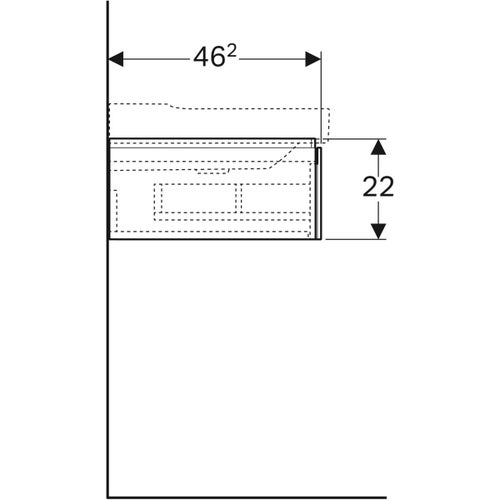 Immagine di Geberit XENO² mobile sottolavabo sospeso L.60 cm, con un cassetto ad apertura a pressione, finitura rovere grigio texturizzato 500.505.43.1
