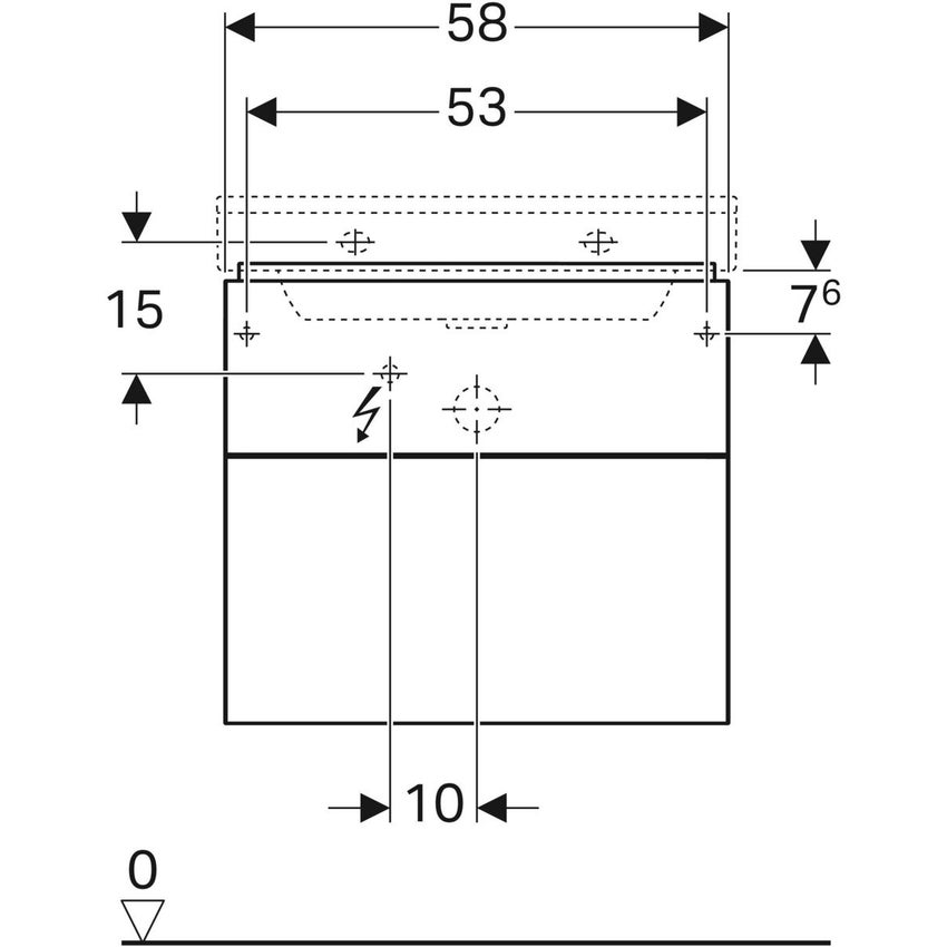 Immagine di Geberit XENO² mobile sottolavabo sospeso L.60 cm, con due cassetti e sistema di apertura a pressione, colore grigio finitura opaco 500.506.00.1