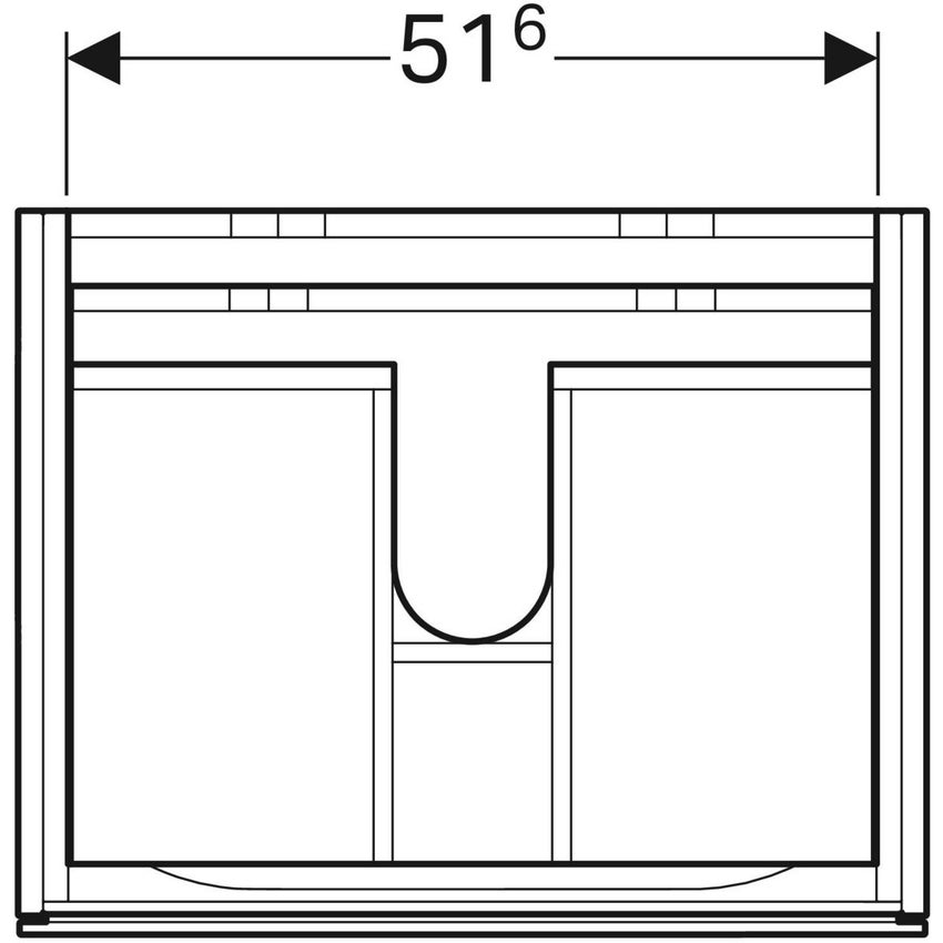 Immagine di Geberit XENO² mobile sottolavabo sospeso L.60 cm, con due cassetti e sistema di apertura a pressione, colore grigio finitura opaco 500.506.00.1
