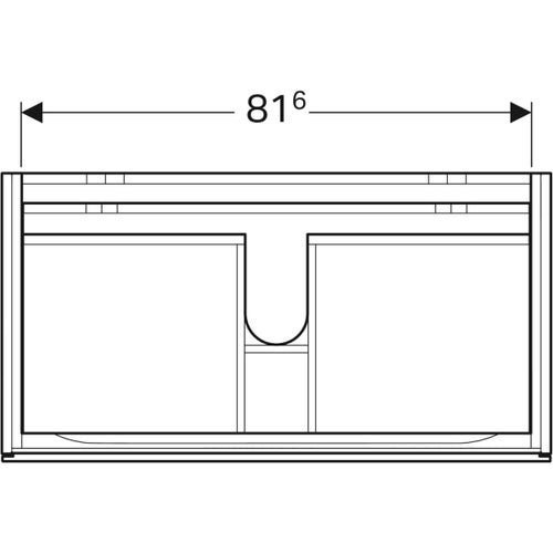 Immagine di Geberit XENO² mobile sottolavabo sospeso L.90 cm, con due cassetti e sistema di apertura a pressione, colore bianco finitura lucido 500.509.01.1