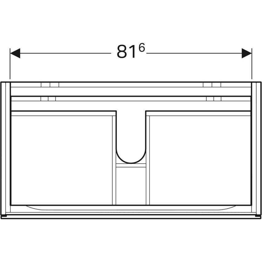 Immagine di Geberit XENO² mobile sottolavabo sospeso L.90 cm, con due cassetti e sistema di apertura a pressione, finitura rovere grigio texturizzato 500.509.43.1