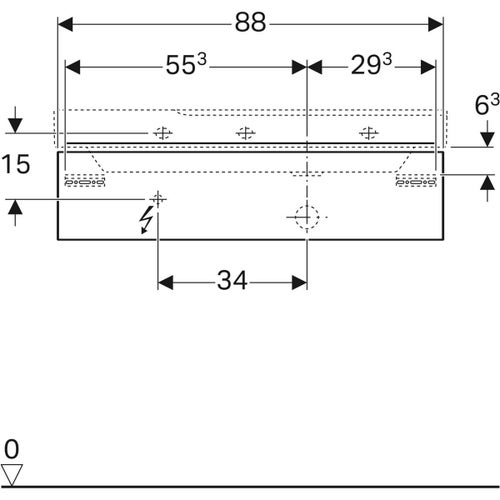 Immagine di Geberit XENO² mobile sottolavabo sospeso L.90 cm, con sifone a destra, con un cassettone e con sistema di apertura a pressione, colore bianco finitura lucido 500.514.01.1