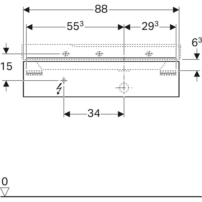 Immagine di Geberit XENO² mobile sottolavabo sospeso L.90 cm, con sifone a destra, con un cassettone e con sistema di apertura a pressione, colore bianco finitura lucido 500.514.01.1