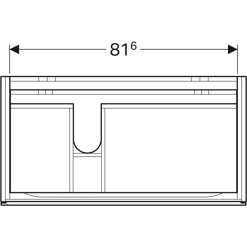 Immagine di Geberit XENO² mobile sottolavabo sospeso L.90 cm, con sifone a sinistra e due cassetti con sistema di apertura a pressione, colore grigio finitura opaco 500.515.00.1