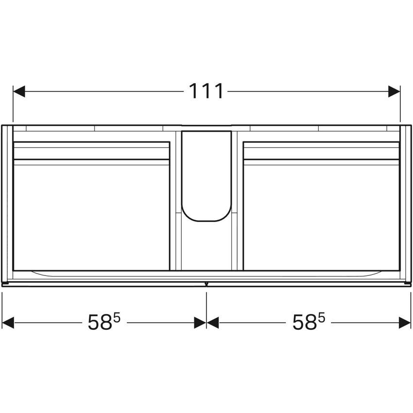 Immagine di Geberit XENO² mobile sospeso L.120 cm, con quattro cassetti e sistema di apertura a pressione, colore bianco finitura lucido 500.518.01.1
