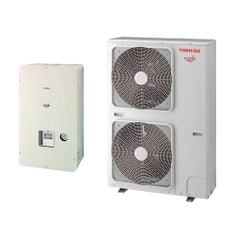 Immagine di Toshiba ESTIA 5 ALTA POTENZA Sistema composto da pompa di calore Inverter 8 kW con unità idronica a parete con resistenza elettrica ausiliaria da 3 kW HWS-P805HR-E+HWS-P805XWHM3-E