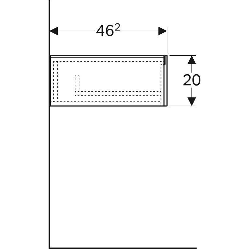 Geberit 500.507.01.1 XENO² mobile contenitore sospeso L.60 cm, con un cassetto  e sistema di apertura a pressione, colore bianco finitura lucido