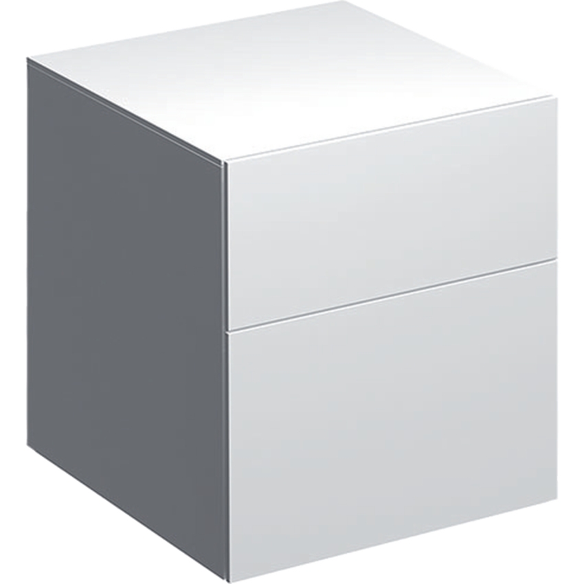 Immagine di Geberit XENO² mobile contenitore sospeso L.45 cm, con due cassetti e sistema di apertura a pressione, colore bianco finitura lucido 500.504.01.1