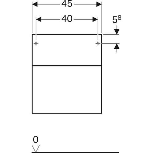 Immagine di Geberit XENO² mobile contenitore sospeso L.45 cm, con due cassetti e sistema di apertura a pressione, colore bianco finitura lucido 500.504.01.1