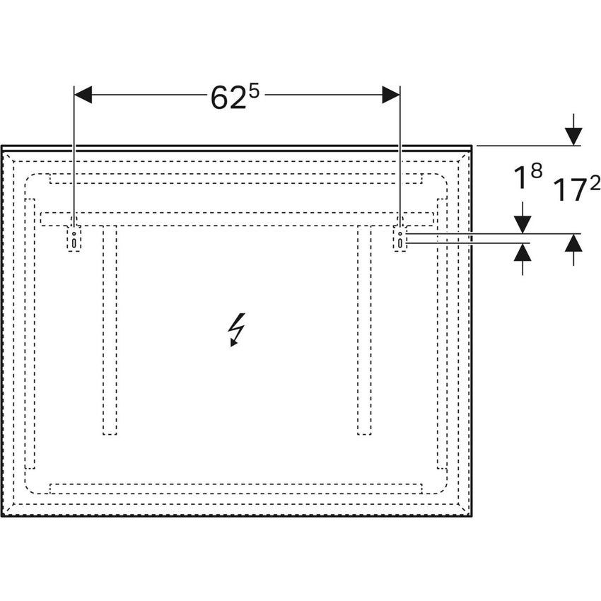 Immagine di Geberit XENO² specchio L.90 cm, con illuminazione diretta e indiretta a led regolabile a destra, a sinistra o centrale 500.522.00.1