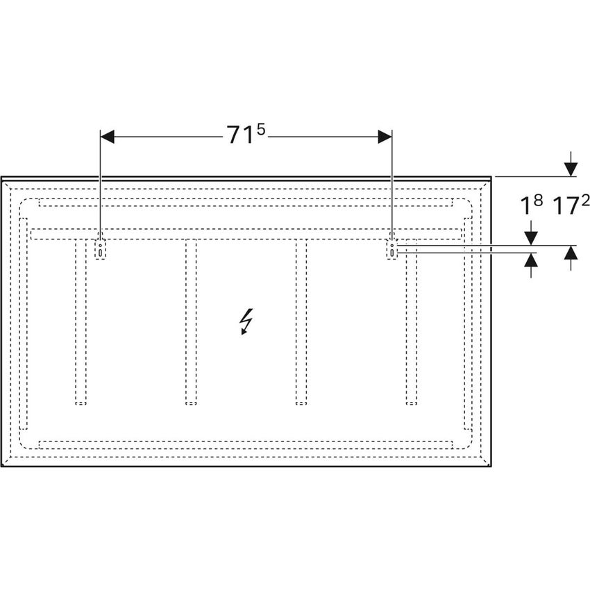 Immagine di Geberit XENO² specchio L.120 cm, con illuminazione diretta e indiretta a led regolabile a destra, a sinistra o centrale 500.519.00.1