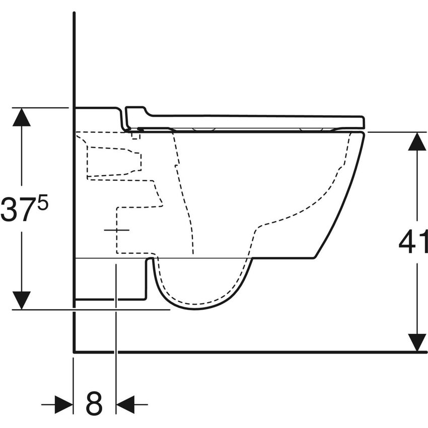 Immagine di Geberit XENO² set vaso sospeso Rimfree, a cacciata, con fissaggio nascosto, sedile con discesa ammortizzata, colore bianco finitura lucido 500.806.00.1