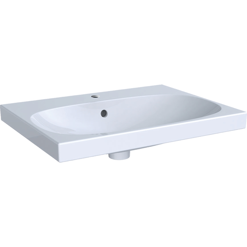 Immagine di Geberit ACANTO lavabo L.65 cm, con foro rubinetteria e troppopieno, colore bianco finitura KeraTect 500.621.01.8