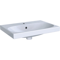 Immagine di Geberit ACANTO lavabo compatto L.60 cm, con foro rubinetteria, troppopieno e piano d'appoggio, colore bianco finitura lucido 500.631.01.2