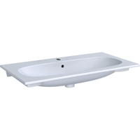 Immagine di Geberit ACANTO lavabo slim L.90 cm, per installazione su mobile, con foro rubinetteria e troppopieno, colore bianco finitura lucido 500.642.01.2