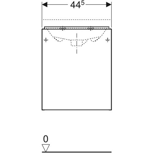 Immagine di Geberit ACANTO mobile sottolavabo sospeso per lavamani L.45 cm, con un'anta, corpo colore bianco finitura lucido, ante colore bianco finitura vetro lucido 503.002.01.2