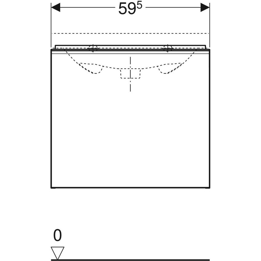 Immagine di Geberit ACANTO mobile sottolavabo sospeso L.60 cm, per lavabo standard e slim, con un cassetto esterno e interno, corpo colore lava finitura opaco, cassetti colore lava finitura vetro lucido 500.609.JK.2
