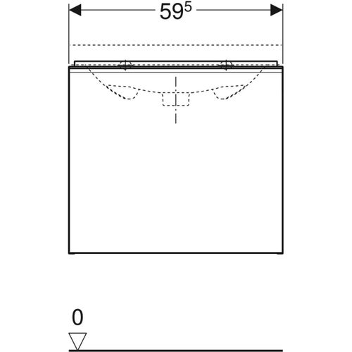 Immagine di Geberit ACANTO mobile sottolavabo sospeso L.60 cm, per lavabo standard e slim, con un cassetto esterno e interno, corpo colore nero finitura opaco, cassetti colore nero finitura vetro lucido 500.609.16.1