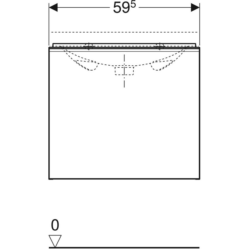 Immagine di Geberit ACANTO mobile sottolavabo sospeso L.60 cm, con un cassetto esterno ed interno, corpo colore nero finitura opaco, cassetti colore nero finitura vetro lucido 500.614.16.1