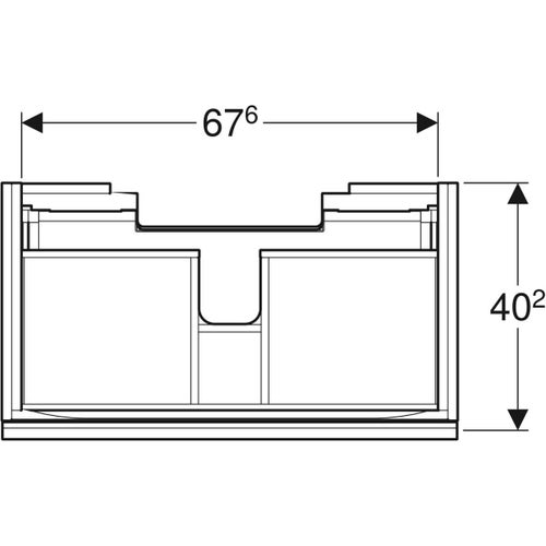 Immagine di Geberit ACANTO mobile sottolavabo sospeso L.75 cm, con un cassetto esterno ed interno, corpo colore grigio sabbia finitura opaco, cassetti colore grigio sabbia finitura vetro lucido 500.615.JL.2