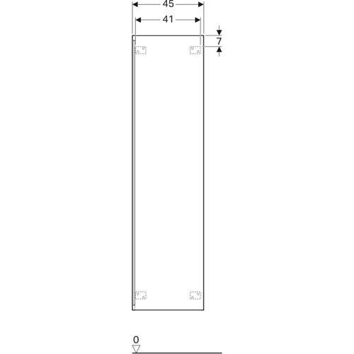 Immagine di Geberit ACANTO mobile contenitore sospeso H.173 cm, con un'anta, corpo colore nero finitura opaco, ante colore nero finitura vetro lucido 500.637.16.1