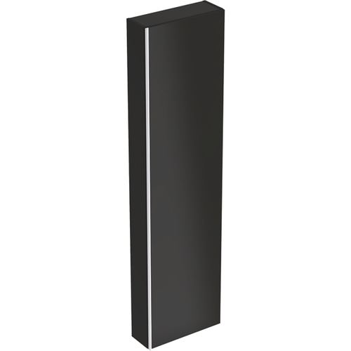 Immagine di Geberit ACANTO mobile contenitore sospeso H.173 cm, con un'anta, corpo colore nero finitura opaco, ante colore nero finitura vetro lucido 500.637.16.1