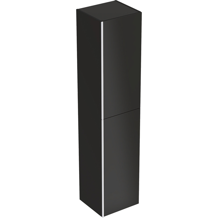 Geberit ACANTO mobile contenitore sospeso, H 173 cm, corpo colore nero/opaco, ante nero/vetro lucido 500.619.16.1
