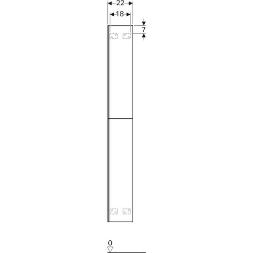 Immagine di Geberit ACANTO mobile contenitore sospeso H.173 cm, con due carrelli, corpo colore bianco finitura lucido, ante colore bianco finitura vetro lucido 503.011.01.2