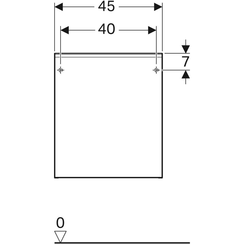 Immagine di Geberit ACANTO mobile contenitore sospeso L.45 cm, con cassetto interno, corpo colore bianco finitura opaco, cassetti colore bianco finitura vetro lucido 503.010.01.2