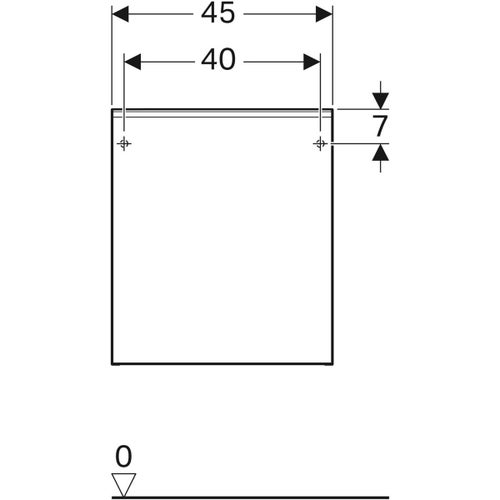 Immagine di Geberit ACANTO mobile contenitore sospeso L.45 cm, con cassetto interno, corpo colore nero finitura opaco, cassetti colore nero finitura vetro lucido 500.618.16.1
