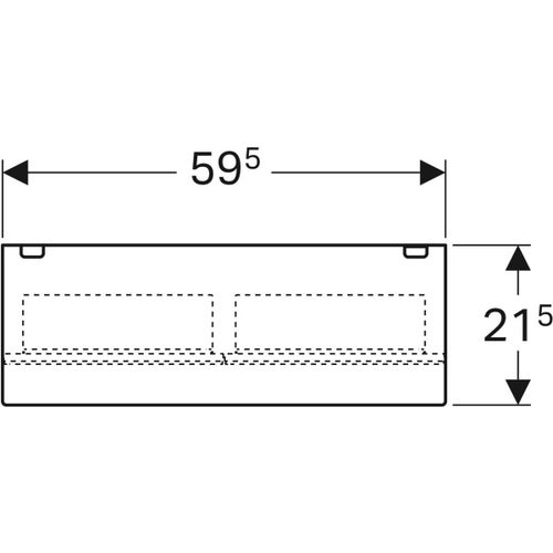Immagine di Geberit ACANTO specchio contenitore L.60 cm, con illuminazione e due ante, finitura rovere mystic 500.644.00.2