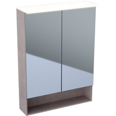 Immagine di Geberit ACANTO specchio contenitore L.60 cm, con illuminazione e due ante, finitura rovere mystic 500.644.00.2