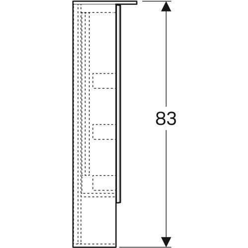 Immagine di Geberit ACANTO specchio contenitore L.60 cm, con illuminazione e due ante, finitura rovere mystic 500.644.00.2