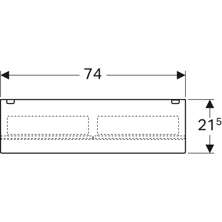 Immagine di Geberit ACANTO specchio contenitore L.75 cm, con illuminazione e due ante, finitura rovere mystic 500.645.00.2