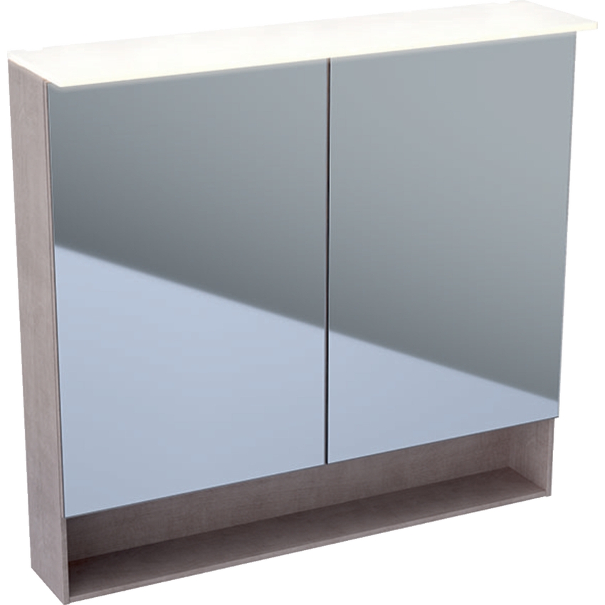 Immagine di Geberit ACANTO specchio contenitore L.90 cm, con illuminazione e due ante, finitura rovere mystic 500.646.00.2