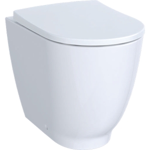Immagine di Geberit ACANTO vaso a pavimento a cacciata Rimfree®, installazione a filo parete, completo di sedile con chiusura ammortizzata e sgancio rapido, colore bianco finitura lucido 500.824.00.1