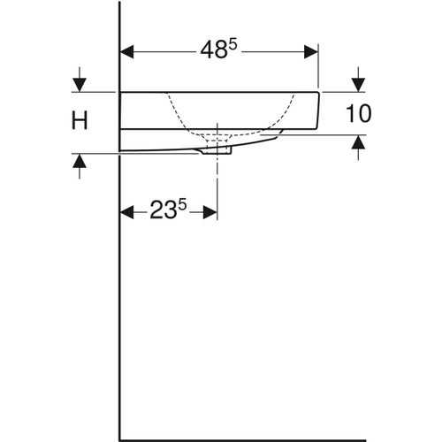Immagine di Geberit ICON lavabo 90 cm con rubinetteria monoforo, colore bianco/KeraTect finitura lucido 124090600