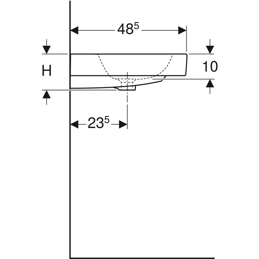 Immagine di Geberit ICON lavabo 90 cm con rubinetteria monoforo, colore bianco/KeraTect finitura lucido 124090600