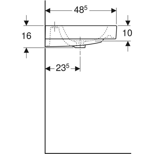 Immagine di Geberit ICON lavabo 120 cm con rubinetteria monoforo, colore bianco/KeraTect finitura lucido 124020600