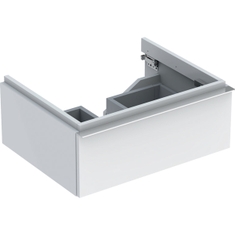 Immagine di Geberit ICON mobile sospeso L.75 cm per lavabo, con un cassetto, maniglia finitura cromo, mobile colore bianco finitura lucido 502.311.01.2