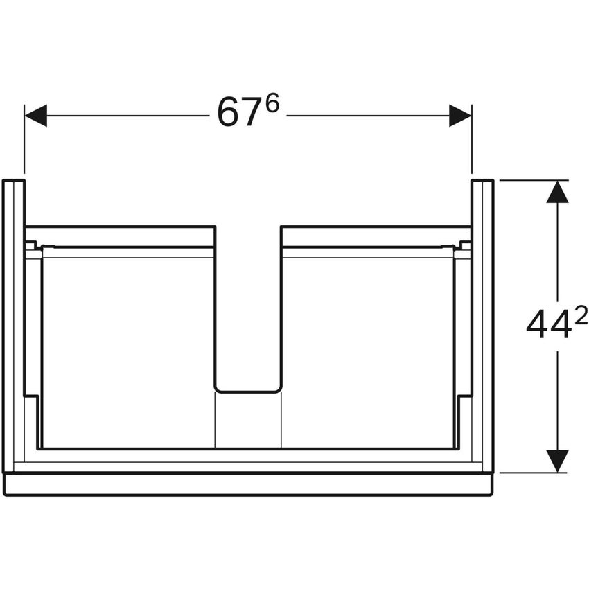 Immagine di Geberit ICON mobile sospeso L.75 cm per lavabo, con un cassetto, maniglia finitura cromo, mobile colore bianco finitura lucido 502.311.01.2