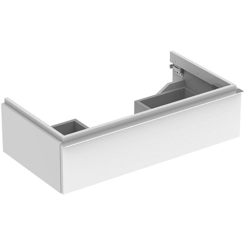 Immagine di Geberit ICON mobile sospeso L.90 cm per lavabo, con un cassetto, maniglia finitura cromo, mobile colore bianco finitura lucido 502.312.01.2