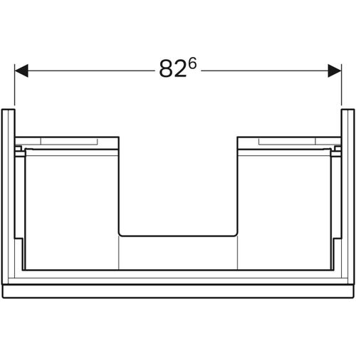 Immagine di Geberit ICON mobile sospeso L.90 cm per lavabo, con un cassetto, maniglia finitura cromo, mobile colore bianco finitura lucido 502.312.01.2