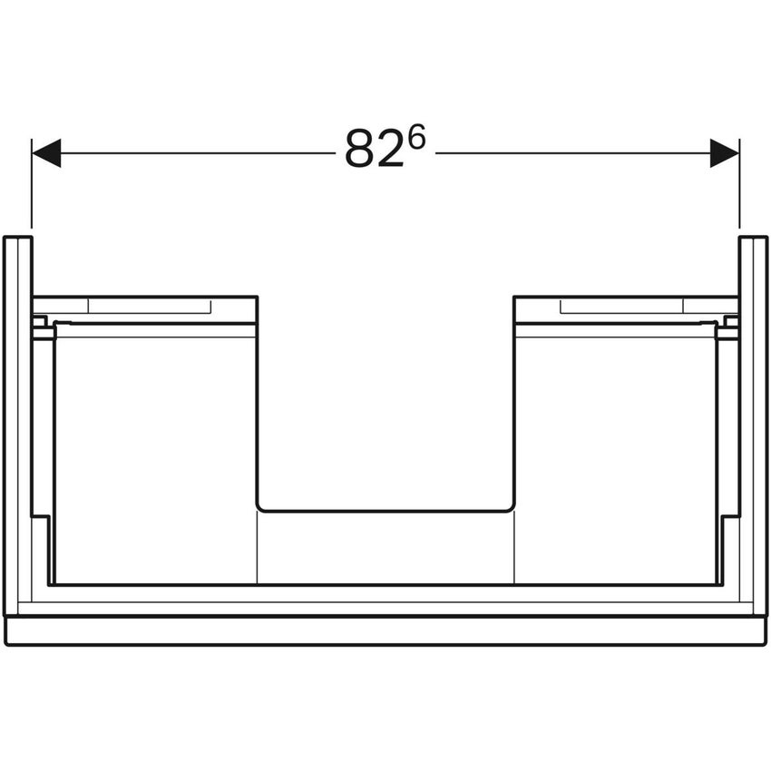 Immagine di Geberit ICON mobile sospeso L.90 cm per lavabo, con un cassetto, maniglia finitura cromo, mobile colore bianco finitura lucido 502.312.01.2