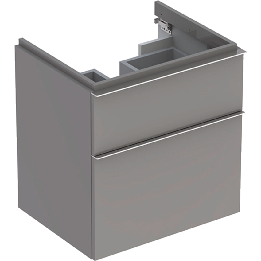 Immagine di Geberit ICON mobile per lavabo 60 cm con due cassetti, colore platino finitura lucido 840362000