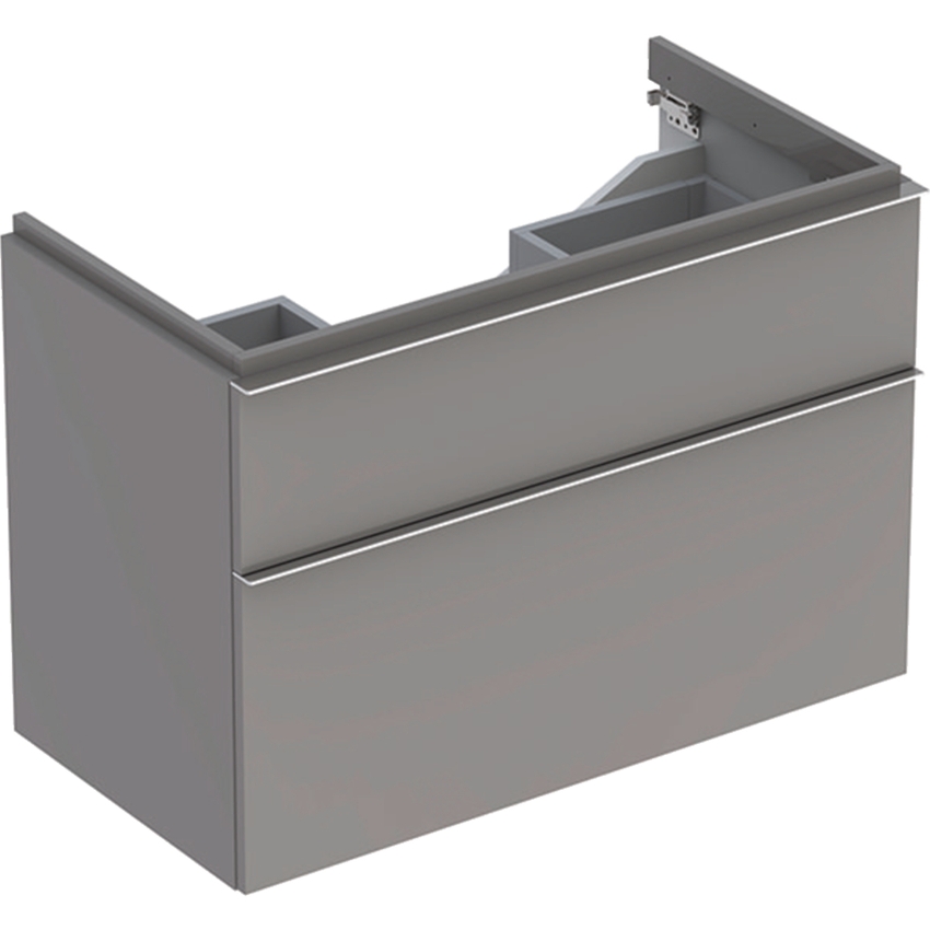 Immagine di Geberit ICON mobile per lavabo 90 cm con due cassetti, colore platino finitura lucido 840392000