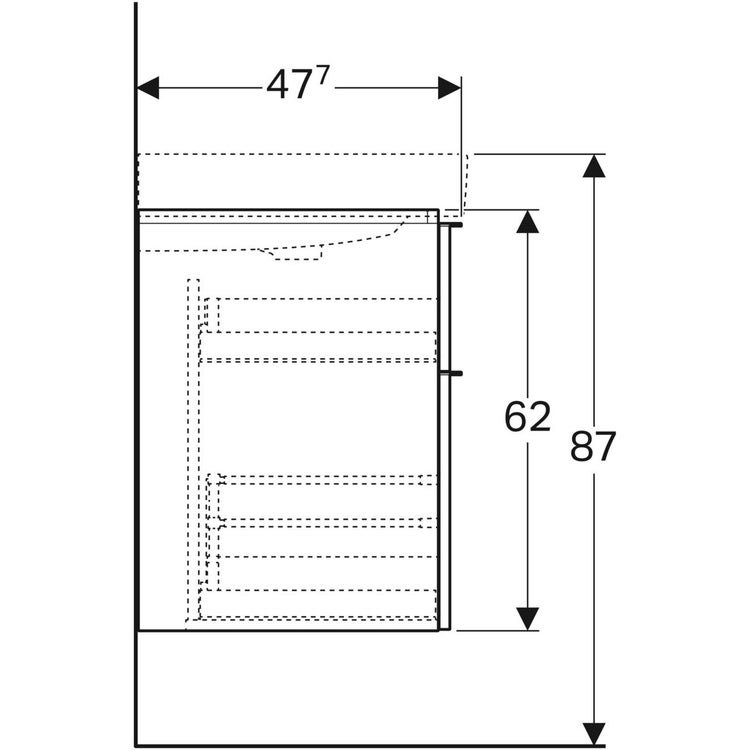 Geberit 841422000 ICON mobile per lavabo 120 cm con quattro cassetti,  finitura rovere naturale